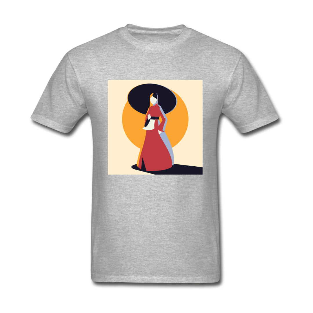 Woman in Korean Hanbok with Umbrella Abstract- Unisex Ultra Cotton Adult T-Shirt