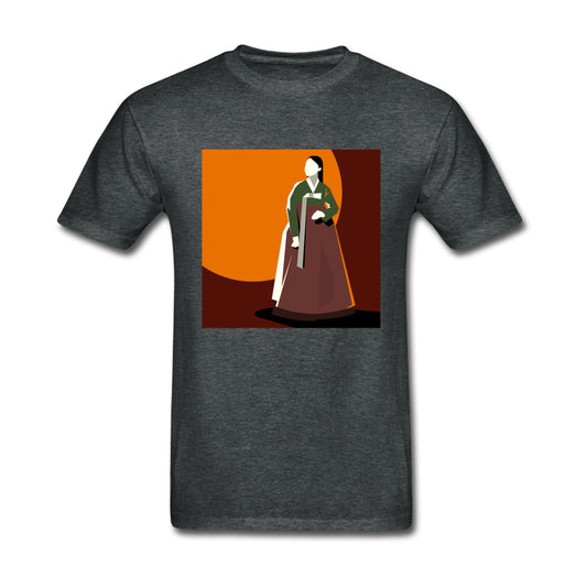 Woman in Korean Hanbok with Orange Sun- Unisex Ultra Cotton Adult T-Shirt