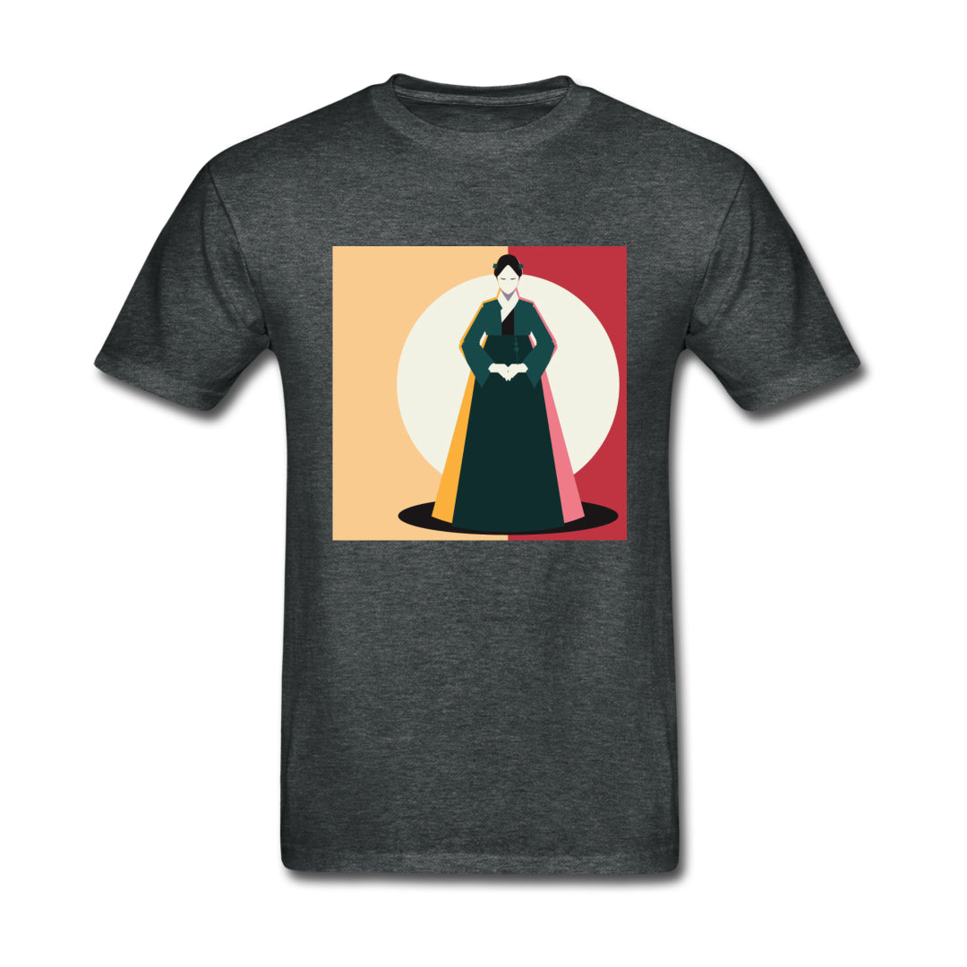 Woman in Green Korean Hanbok Abstract- Unisex Ultra Cotton Adult T-Shirt