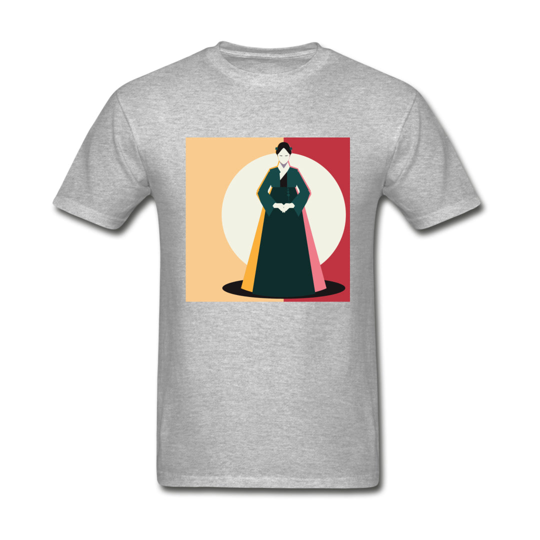 Woman in Green Korean Hanbok Abstract- Unisex Ultra Cotton Adult T-Shirt