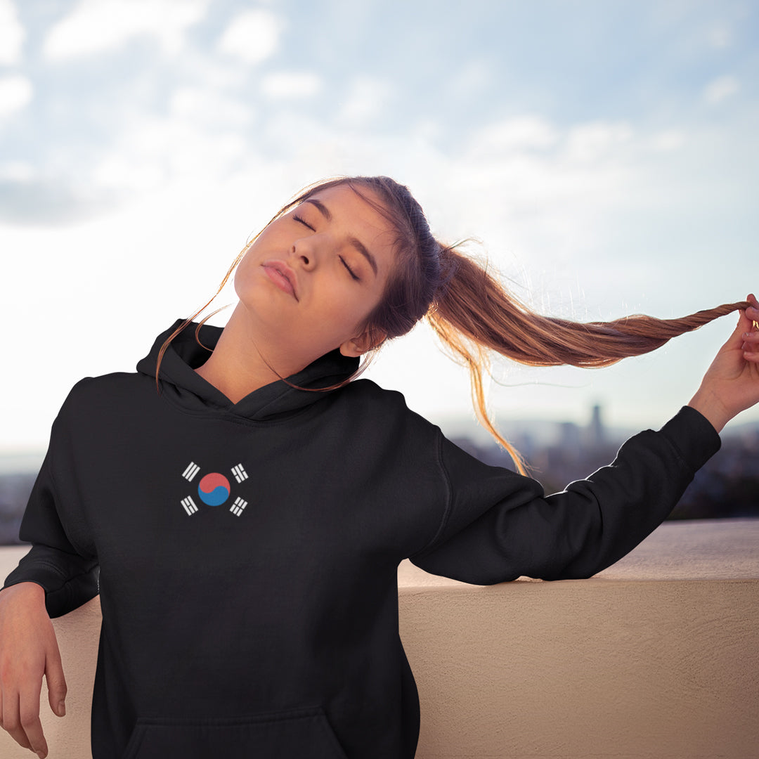 Embroidered South Korean Flag- Unisex Hoodie