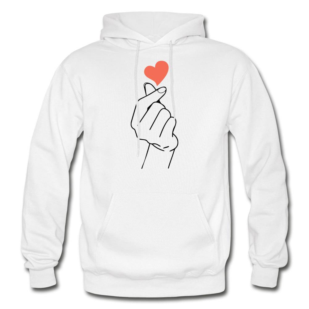 Korean Finger Heart Gesture Light Unisex Hoodie - Hot Like Kimchi