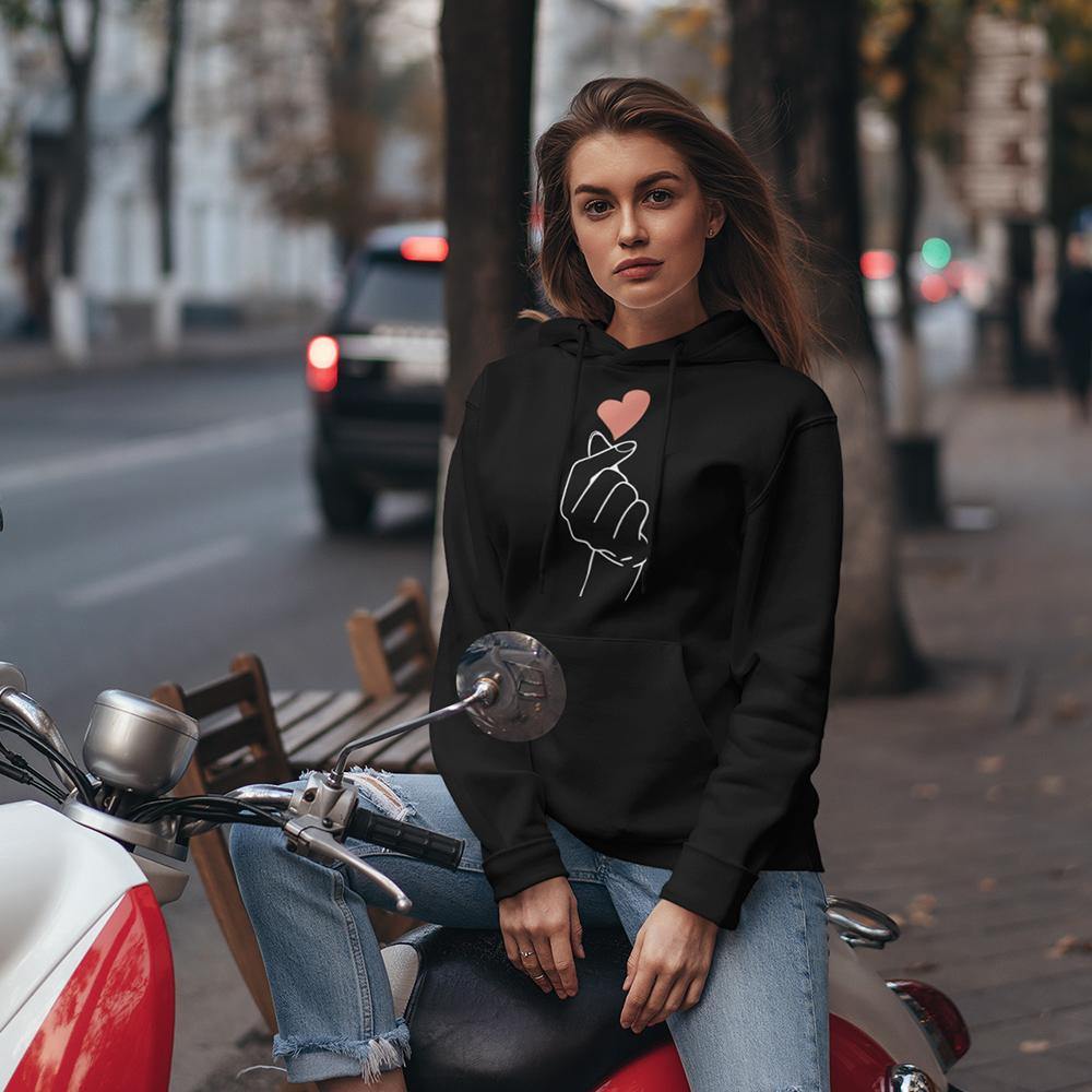 Korean Finger Heart Gesture Unisex Hoodie