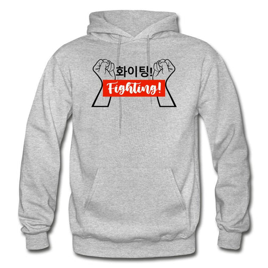 Korean Hangul 화이팅! Fighting! Fists Light Unisex Hoodie - Hot Like Kimchi