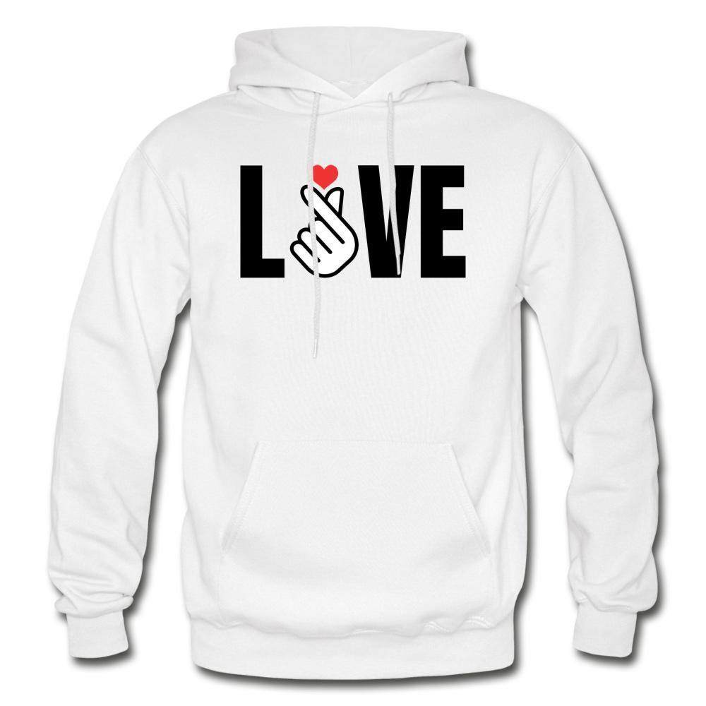 LOVE with Finger Heart Light Unisex Hoodie - Hot Like Kimchi