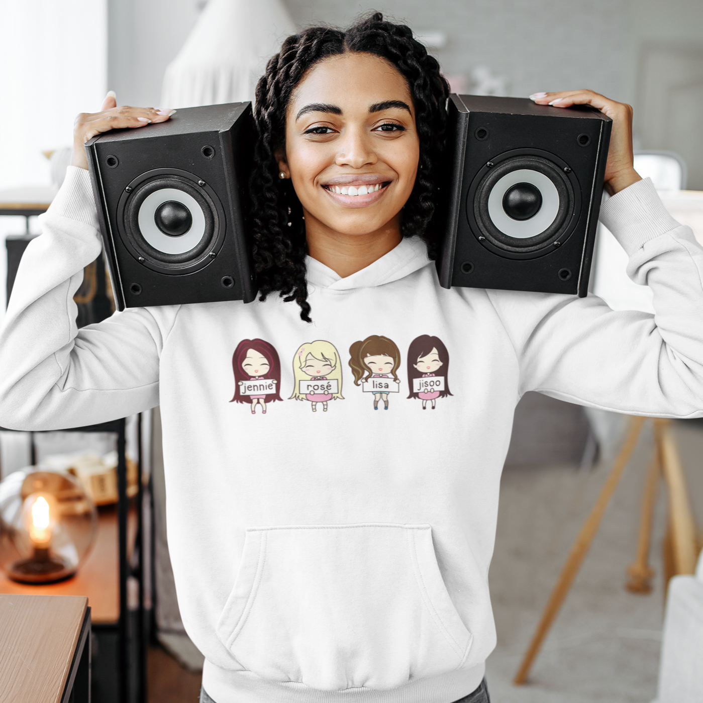 K-Pop BlackPink Cute Jennie Rosé Lisa and Jisoo Unisex Hoodie - Hot Like Kimchi
