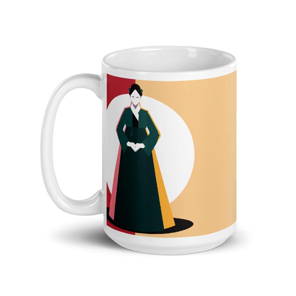 Woman in Green Korean Hanbok Abstract Mug - Hot Like Kimchi