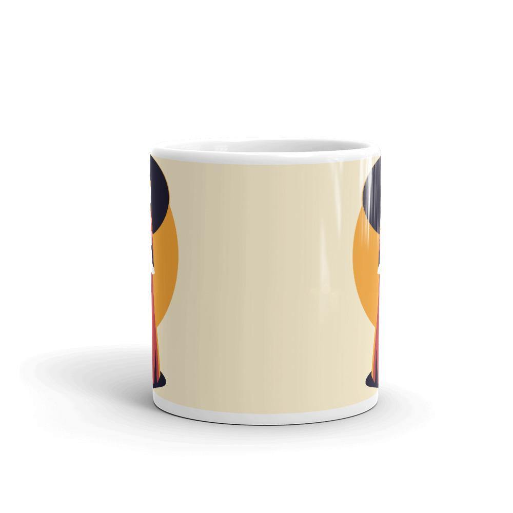 Woman in Korean Hanbok with Umbrella Abstract Mug - Hot Like Kimchi