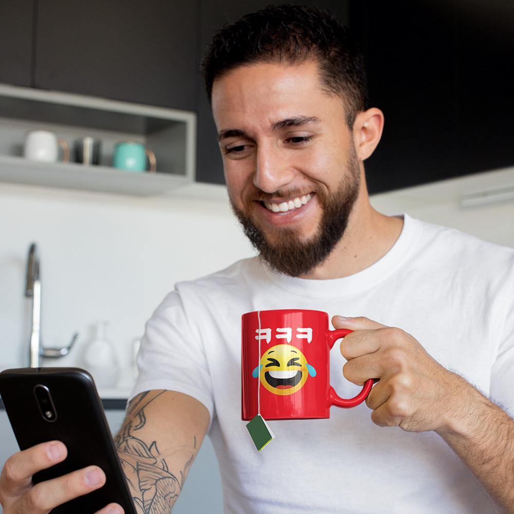 Emoji Laughing in Korean Hangul ㅋㅋㅋ (kekeke)- Full Color Mug - Hot Like Kimchi