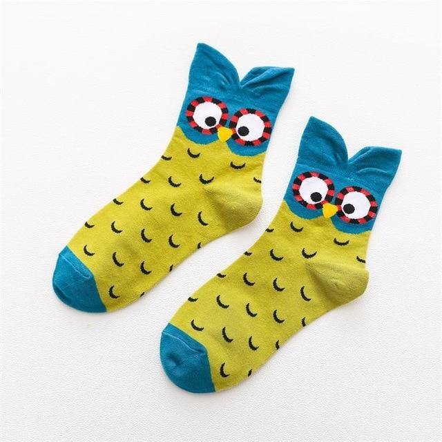 Trendy Owl Pattern Ankle Socks - Hot Like Kimchi