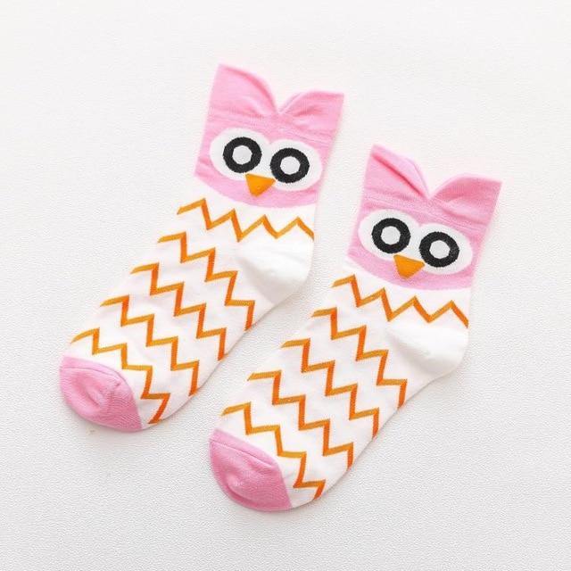 Trendy Owl Pattern Ankle Socks - Hot Like Kimchi