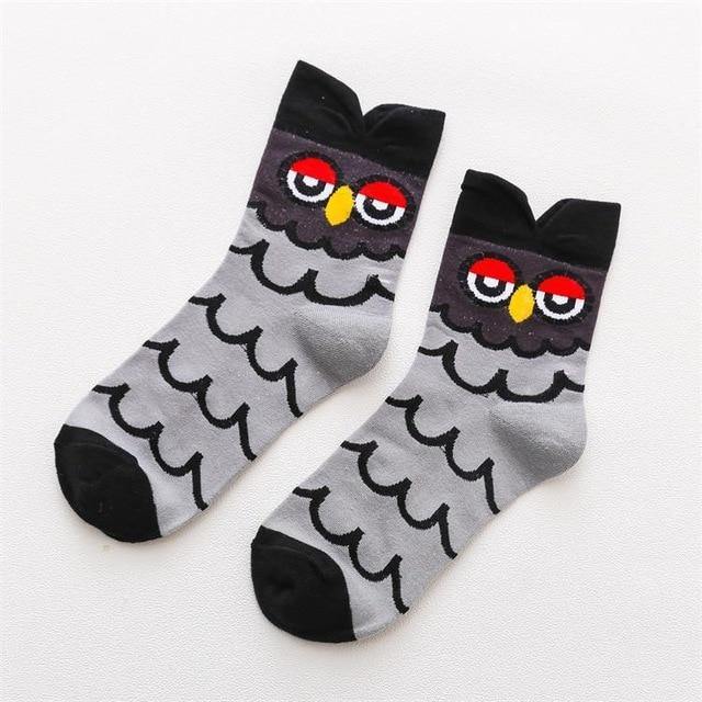 Trendy Owl Pattern Ankle Socks - Hot Like Kimchi