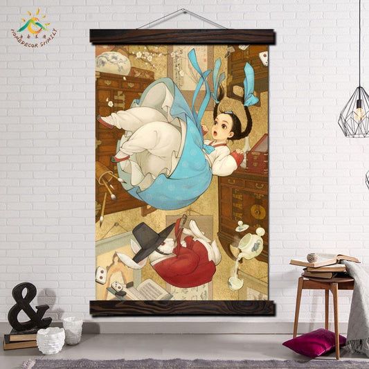 Korean Alice in Wonderland Costume Girl Scroll Wall Art - Hot Like Kimchi