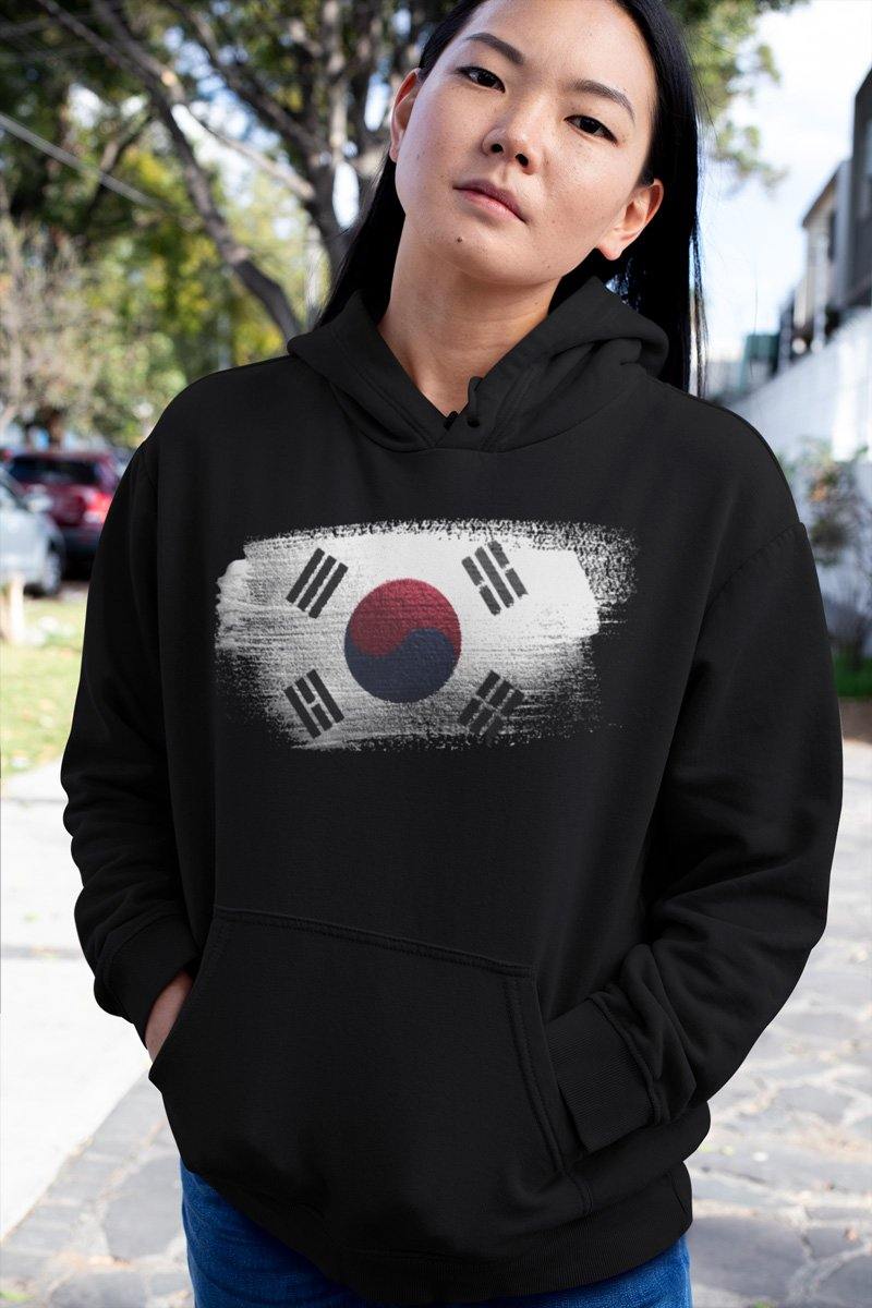 Painted Look South Korean Flag Unisex Hoodie - Hot Like Kimchi