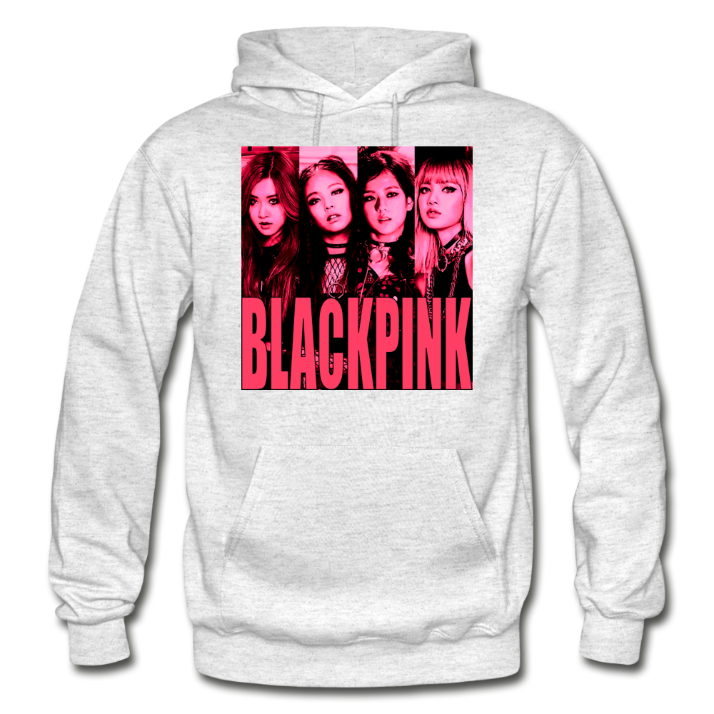K-Pop BlackPink Group Graphic Jennie Rosé Lisa and Jisoo- Heavy Blend Adult Hoodie - light heather gray