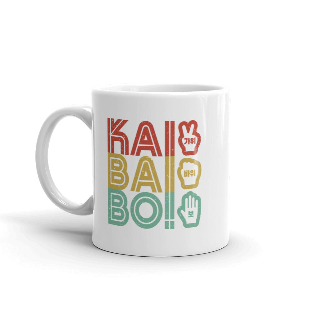 Korean "KAI BAI BO!" (Rock Paper Scissors)- Retro Coffee/Tea Mug