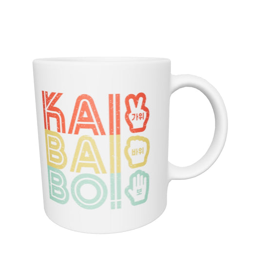 Korean "KAI BAI BO!" (Rock Paper Scissors)- Retro Coffee/Tea Mug