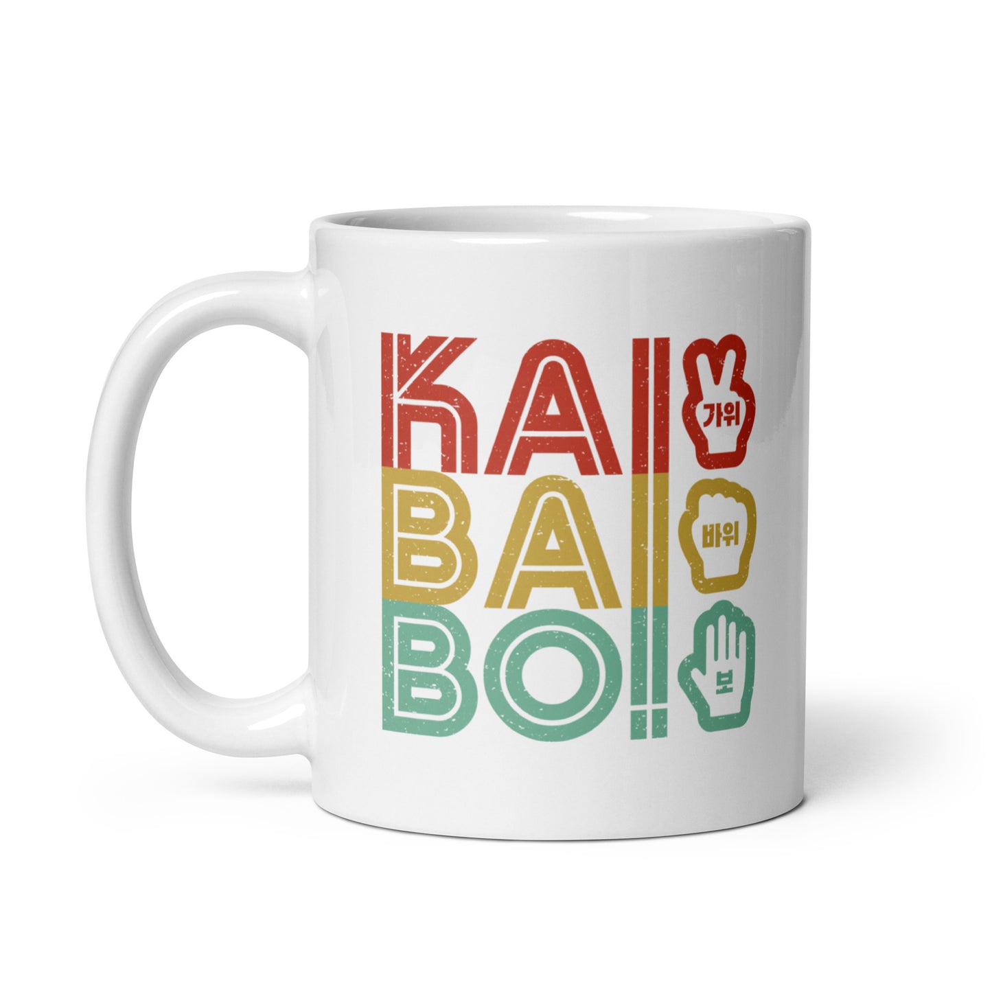 Korean "KAI BAI BO!" (Rock Paper Scissors)- Retro Coffee/Tea Mug