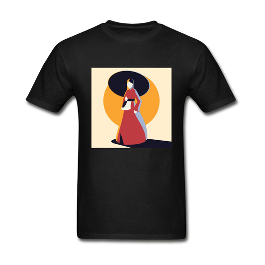 Woman in Korean Hanbok with Umbrella Abstract- Unisex Ultra Cotton Adult T-Shirt