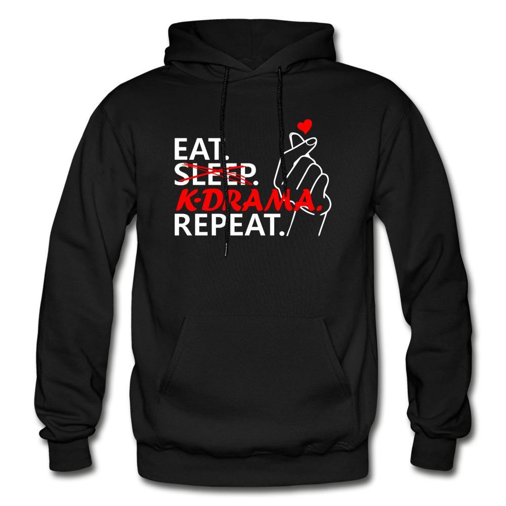 EAT. NO SLEEP. K-DRAMA. REPEAT. Unisex Hoodie - Hot Like Kimchi
