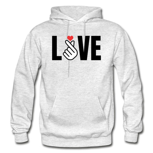 LOVE with Finger Heart Light Unisex Hoodie - Hot Like Kimchi