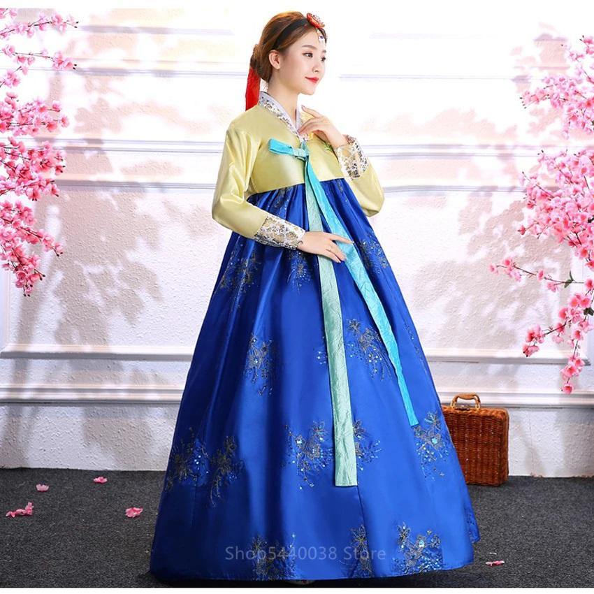 Women's Multicolor Sequined Hanbok - Hot Like Kimchi