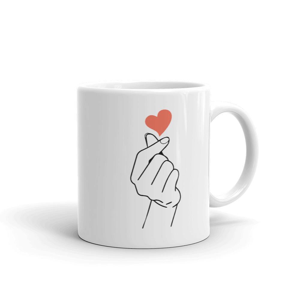 Korean Finger Heart Gesture- Coffee Tea Mug - Hot Like Kimchi