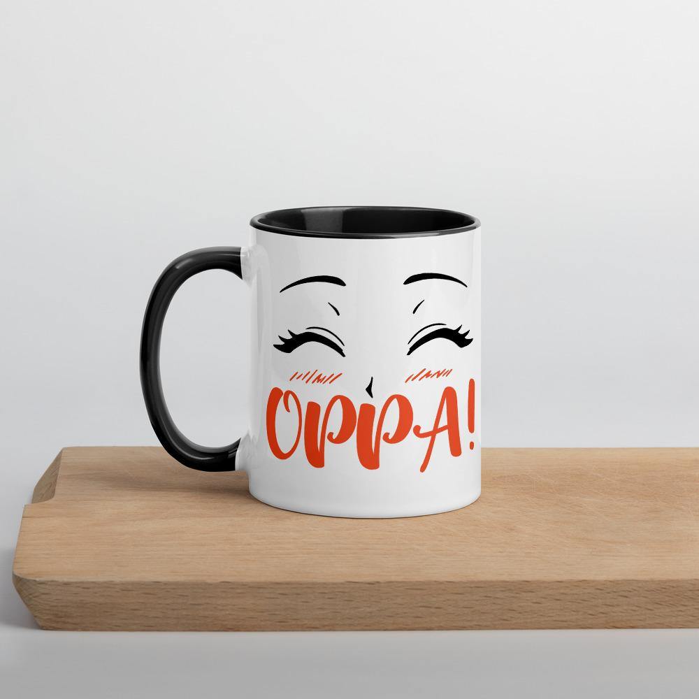 Happy Anime Eyes OPPA!- Contrast Coffee Mug - Hot Like Kimchi