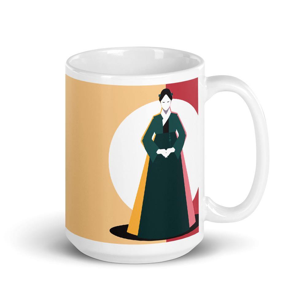 Woman in Green Korean Hanbok Abstract Mug - Hot Like Kimchi