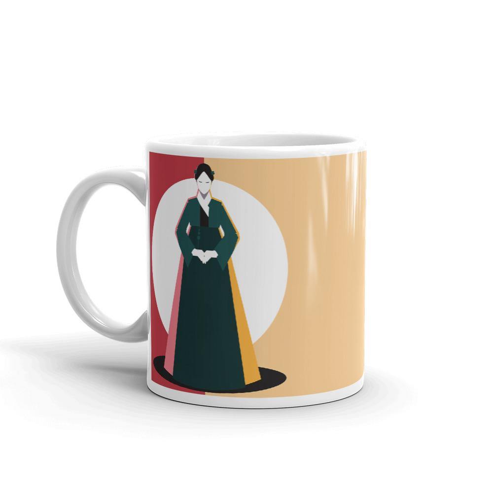 Woman in Green Korean Hanbok Abstract Mug - Hot Like Kimchi