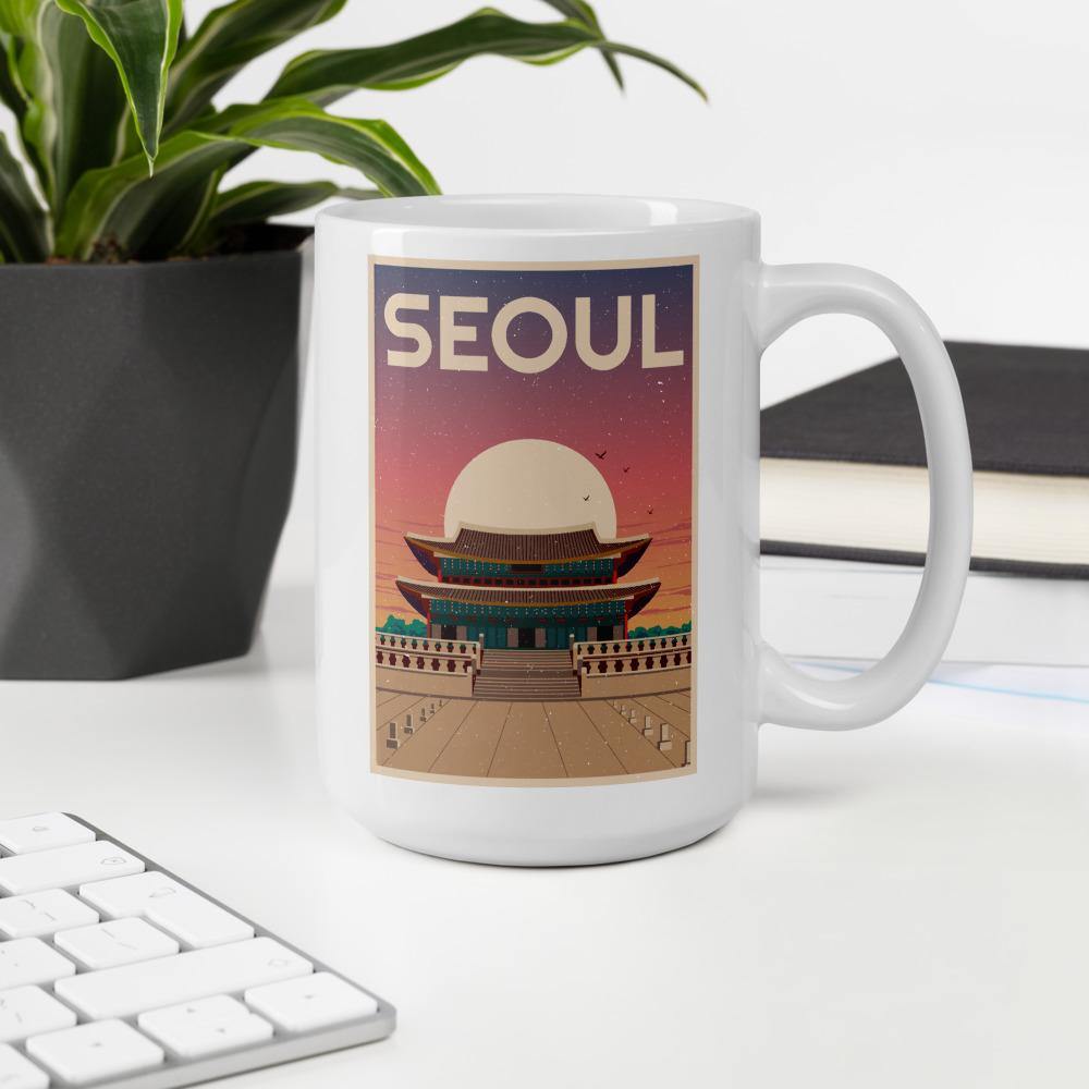 SEOUL Pastel Sky Gyeongbokgung/Gyeongbok Palace 15 oz. Mug - Hot Like Kimchi