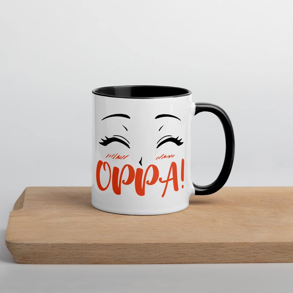 Happy Anime Eyes OPPA!- Contrast Coffee Mug - Hot Like Kimchi