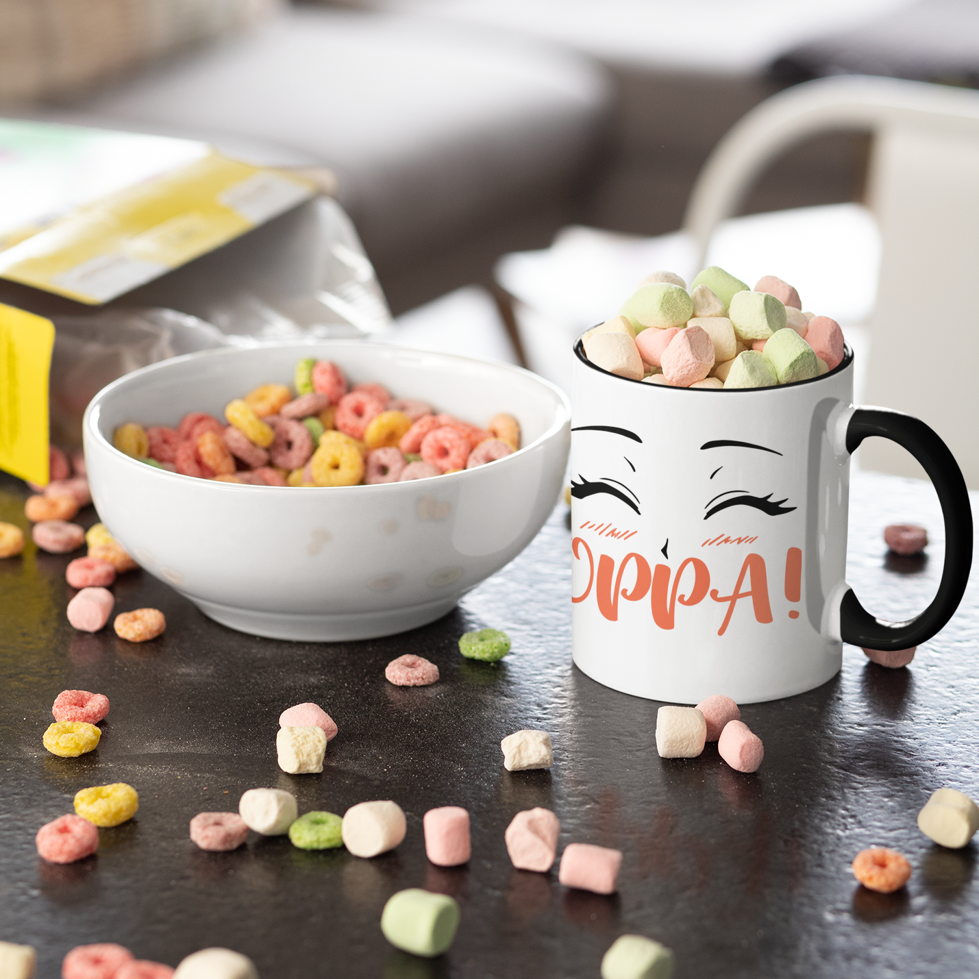 Happy Anime Eyes OPPA!- Contrast Coffee Mug - Hot Like Kimchi