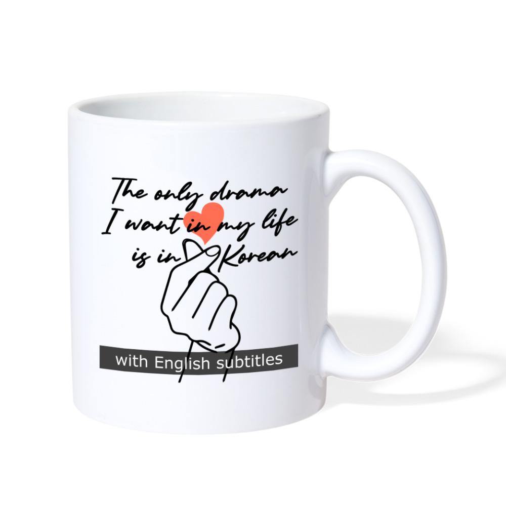 Only Drama in Korean Finger Heart Gesture- Coffee Tea Mug - Hot Like Kimchi