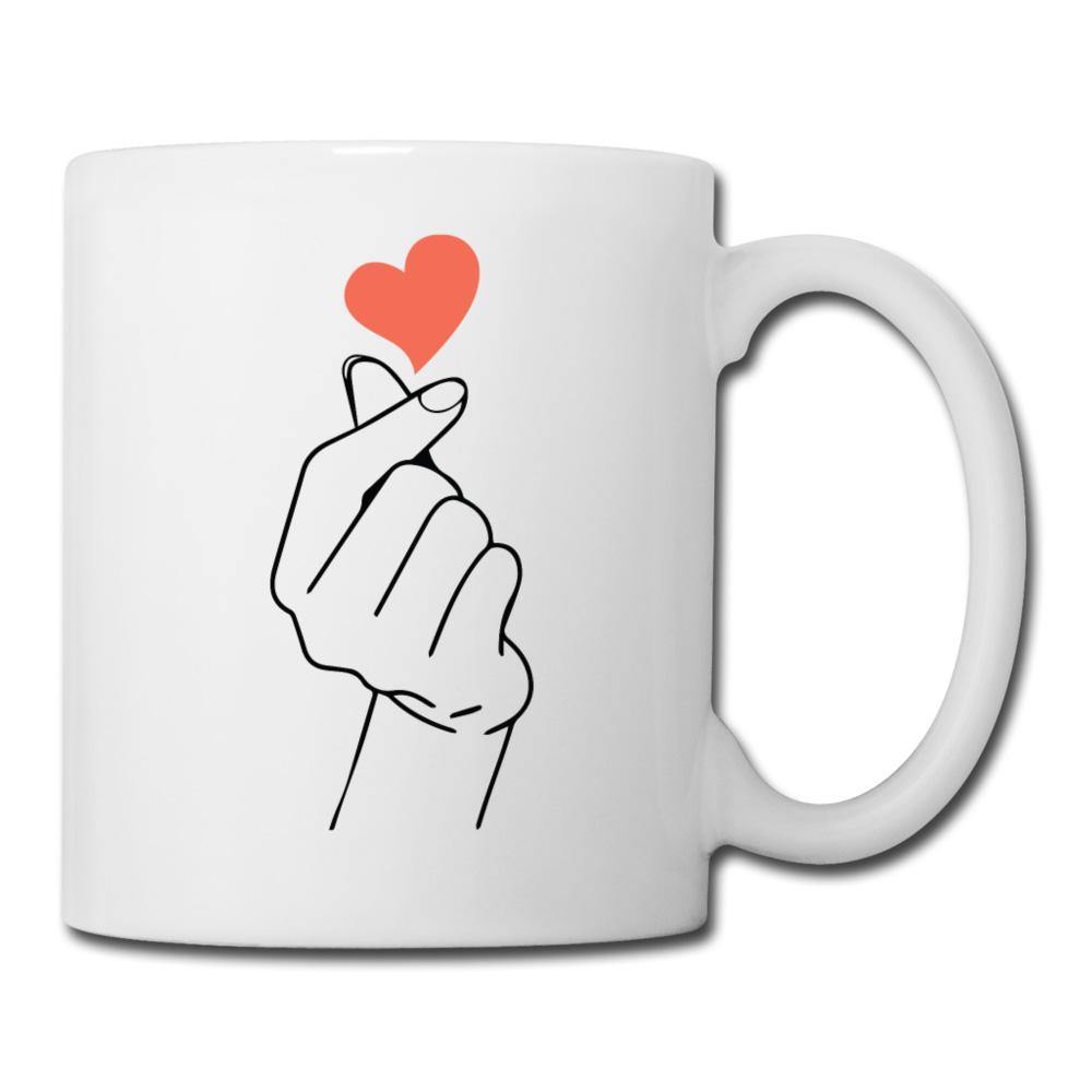 Korean Finger Heart Gesture- Coffee Tea Mug - Hot Like Kimchi