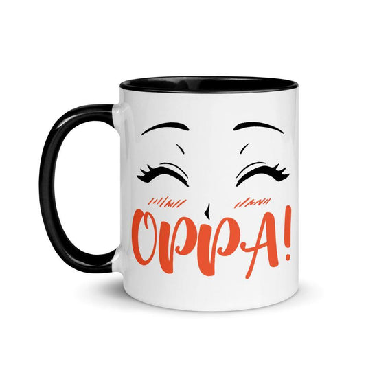 Happy Anime Eyes OPPA!- Contrast Coffee Mug - Hot Like Kimchi