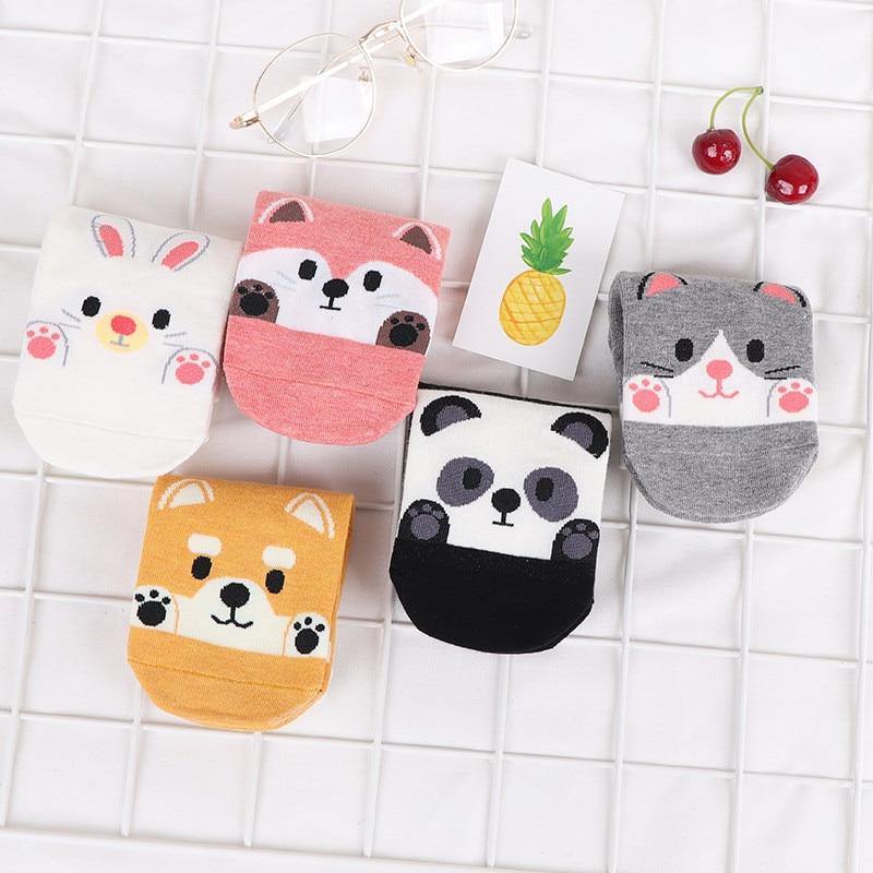 Adorable Animal Design Ankle Socks - Hot Like Kimchi