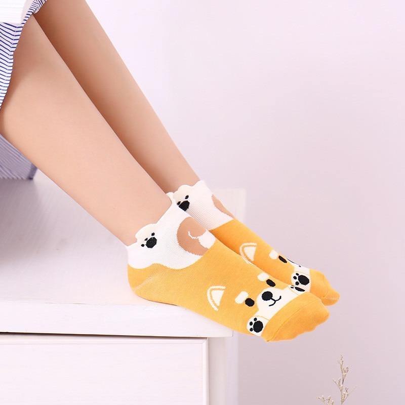 Adorable Animal Design Ankle Socks - Hot Like Kimchi