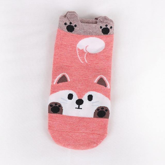 Adorable Animal Design Ankle Socks - Hot Like Kimchi