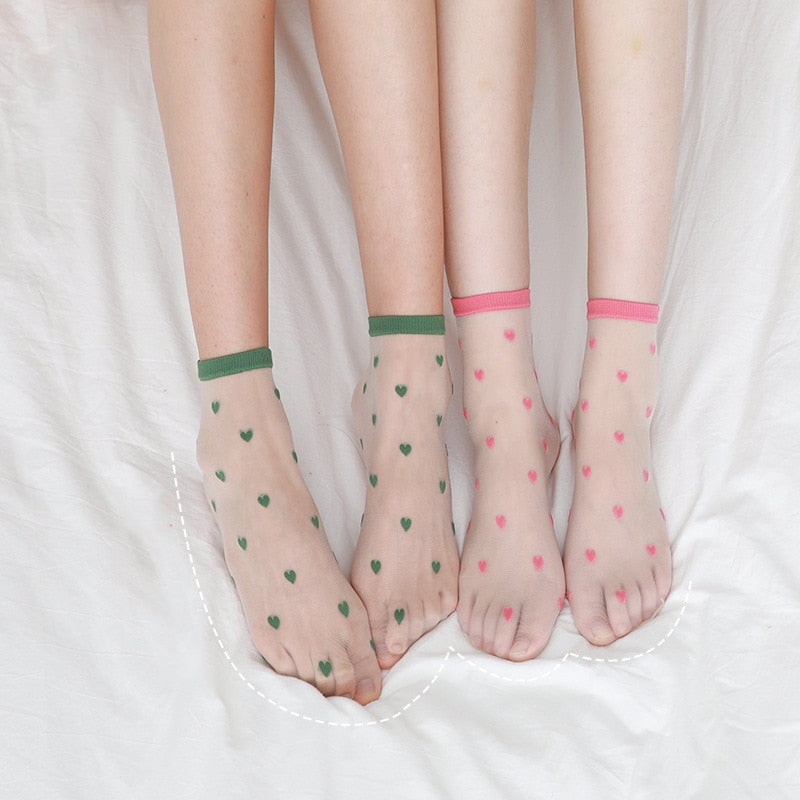 Stylish Transparent Heart Fashion Socks