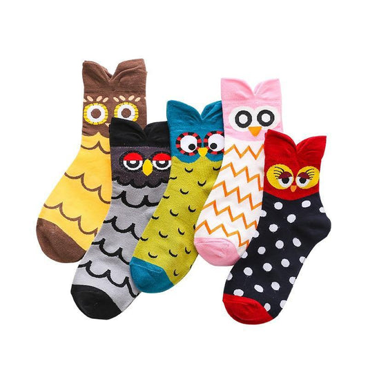 Trendy Owl Pattern Ankle Socks - Hot Like Kimchi