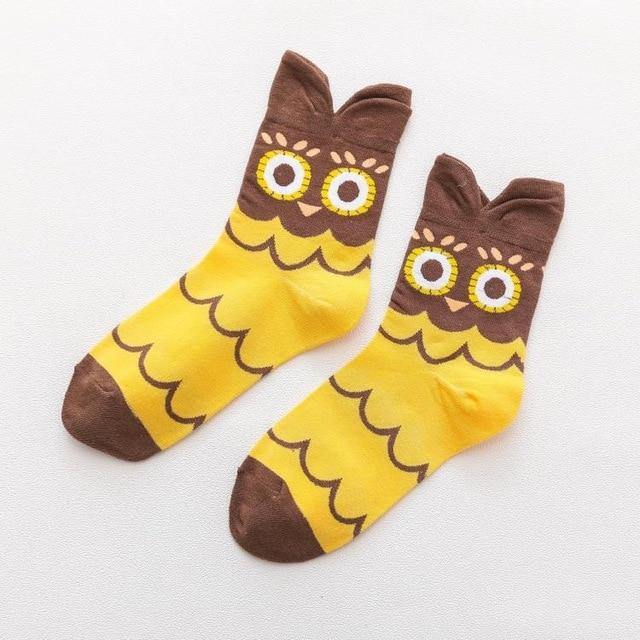 Trendy Owl Pattern Ankle Socks - Hot Like Kimchi