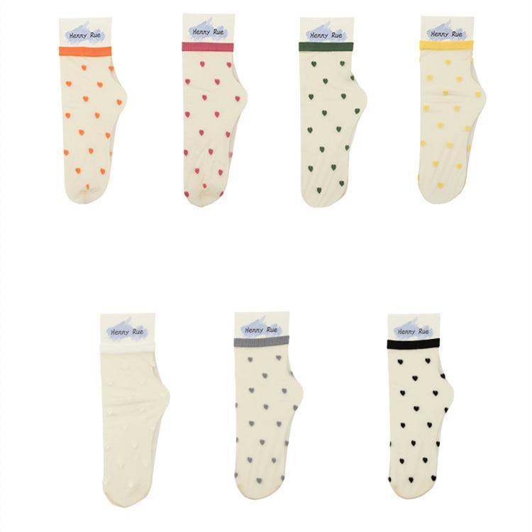 Stylish Transparent Heart Fashion Socks - Hot Like Kimchi