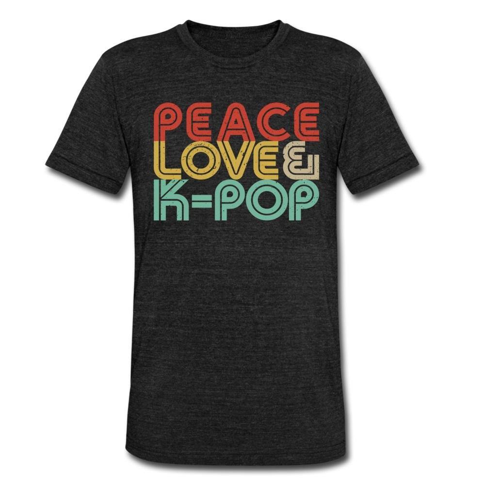 PEACE LOVE & K-POP- Retro Unisex Tri-Blend T-Shirt - Hot Like Kimchi