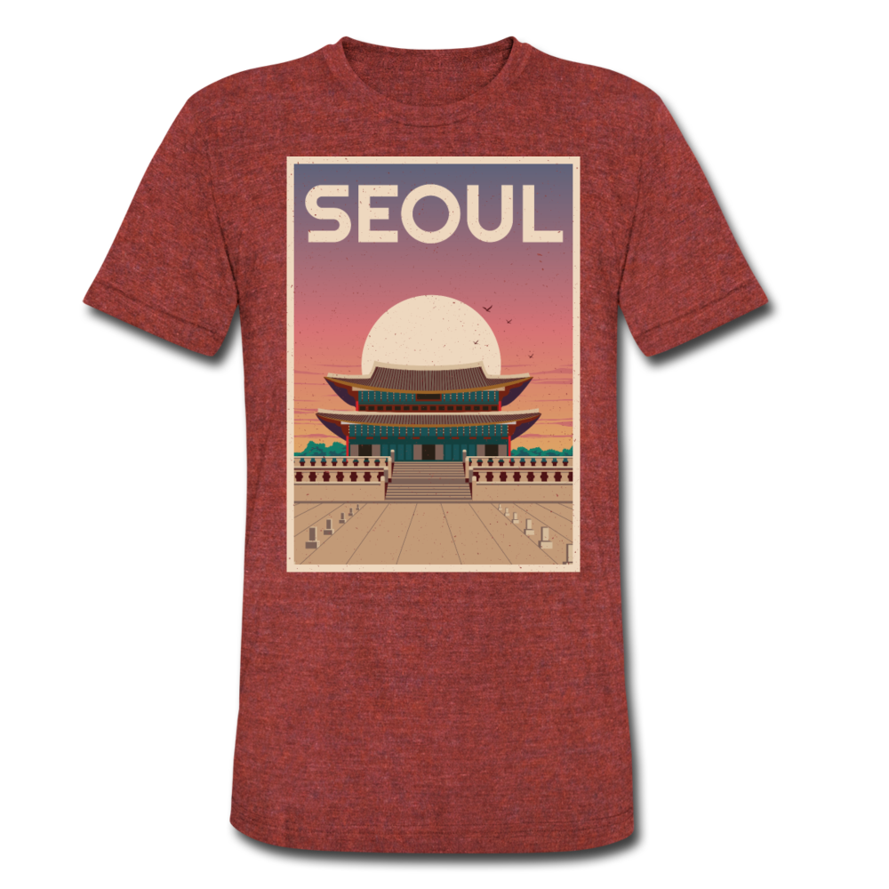SEOUL Pastel Sky Gyeongbokgung/Gyeongbok Palace- Unisex Tri-Blend T-Shirt - Hot Like Kimchi