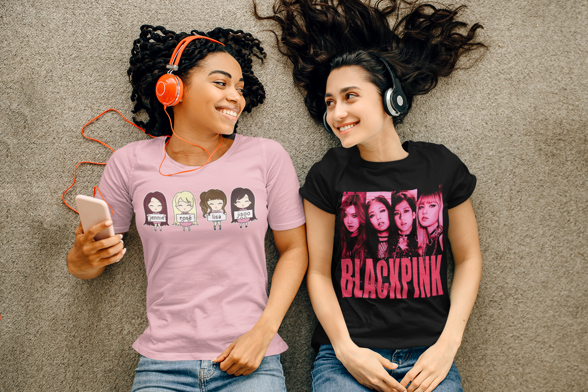 K-Pop BlackPink Group Graphic Jennie Rosé Lisa and Jisoo- Unisex T-Shirt - Hot Like Kimchi